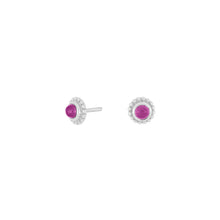 Load image into Gallery viewer, Natural stone stud earrings Lavender Quartz set in Sterling Silver
