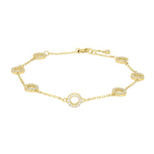 Load image into Gallery viewer, Gold CZ 7 Circle Bracelet.