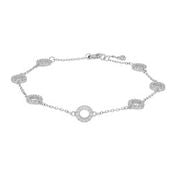 Load image into Gallery viewer, Silver CZ 7 Circle Bracelet.