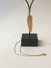 Load image into Gallery viewer, Gold Feather Pendant Large

