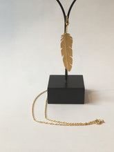Load image into Gallery viewer, Gold Feather Pendant Large