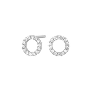 Sterling silver Stud Circle Earrings. 8mm