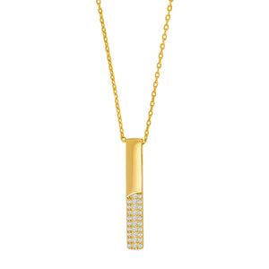 Long Bar Pendant in 18ct Gold Plated Sterling Silver