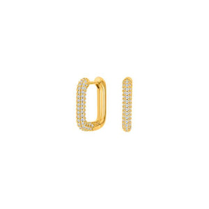 Rectangular Creole Earrings Gold