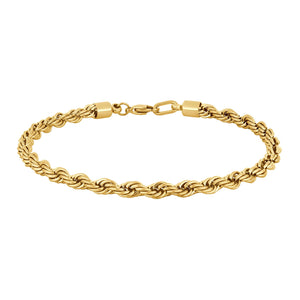 Gold plated  Steel Cordel chain Men's Bracelet
