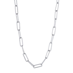 Paper Clip Link Chain  Sterling Silver  50 cm