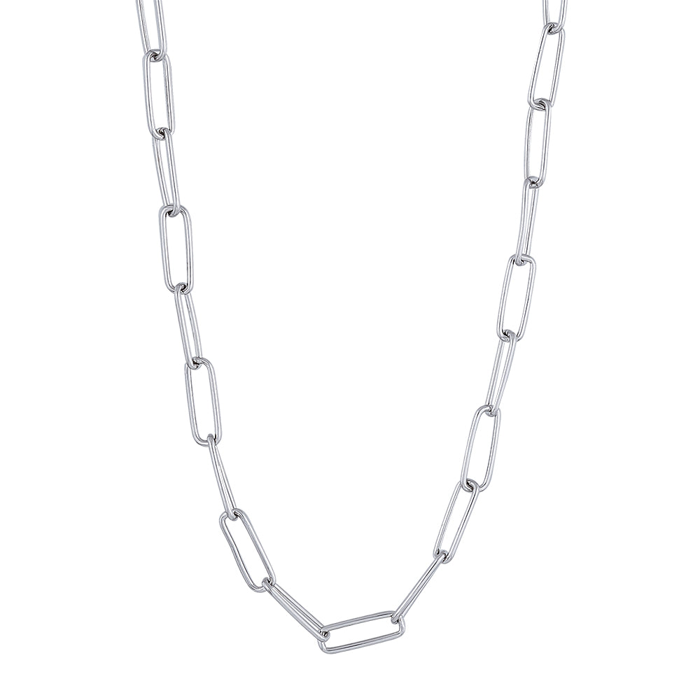 Paper Clip Link Chain  Sterling Silver  50 cm