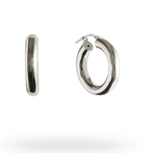 Silver Hoops 22mm Diameter and 5mm width Polished Finish