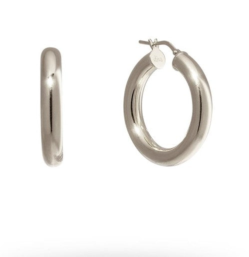 Silver Hoops 29mm Diameter and 5mm width Polished Finish