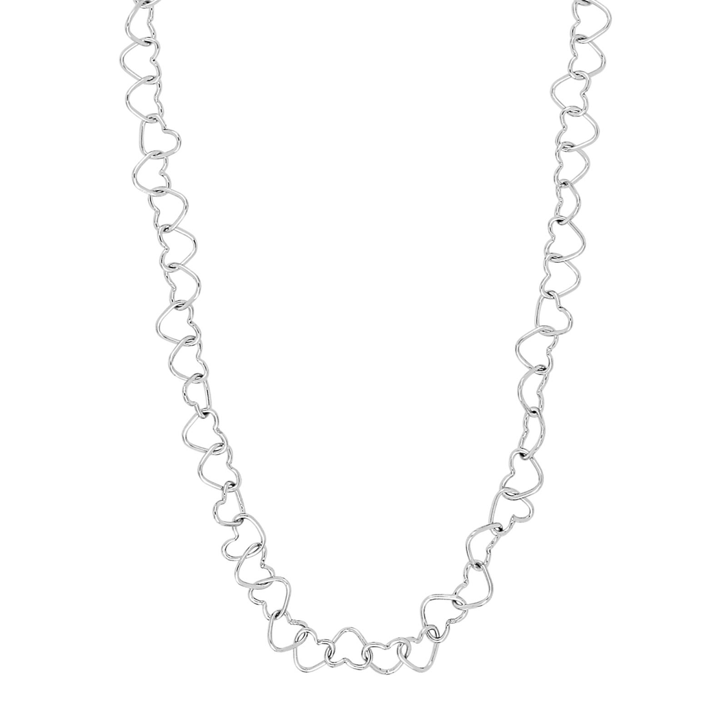 Silver Hearts Necklace 50cm