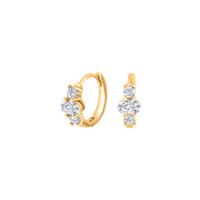 Load image into Gallery viewer, Cubic Zirconium Cluster Creoles Gold
