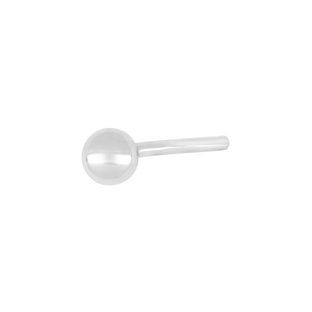 Men's Earring Ball Stud 3mm Silver
