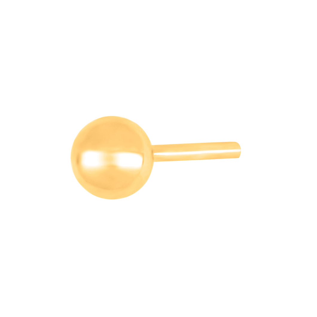 Men's Earring Ball Stud 4mm Gold