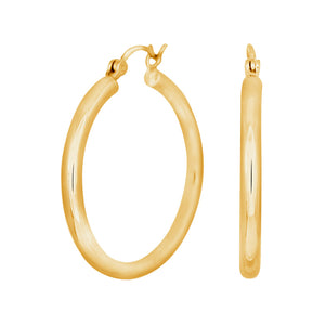 Thick Hoops Gold-plated silver 30mm