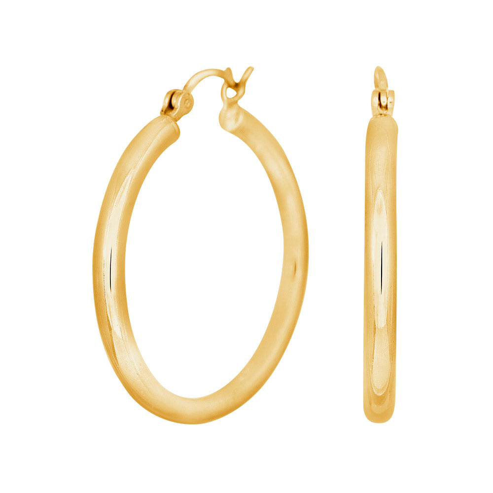 Thick Hoops Gold-plated silver 30mm