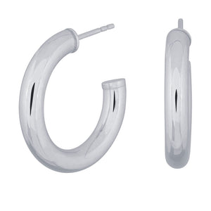 Thick Silver Hoops 25mm
