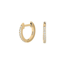 Load image into Gallery viewer, Gold Huggie Earrings with Czs
