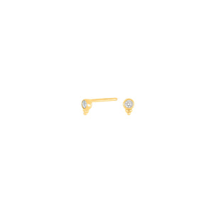 Fine Stud Earrings Dot Drop Gold Plated Sterling Silver