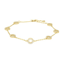 Load image into Gallery viewer, Gold CZ 7 Circle Bracelet.
