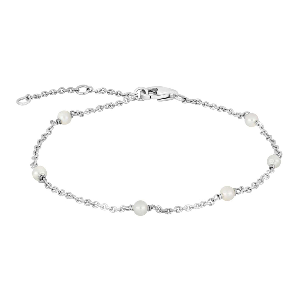 So Fine Pearl and sterling silver chain Bracelet.