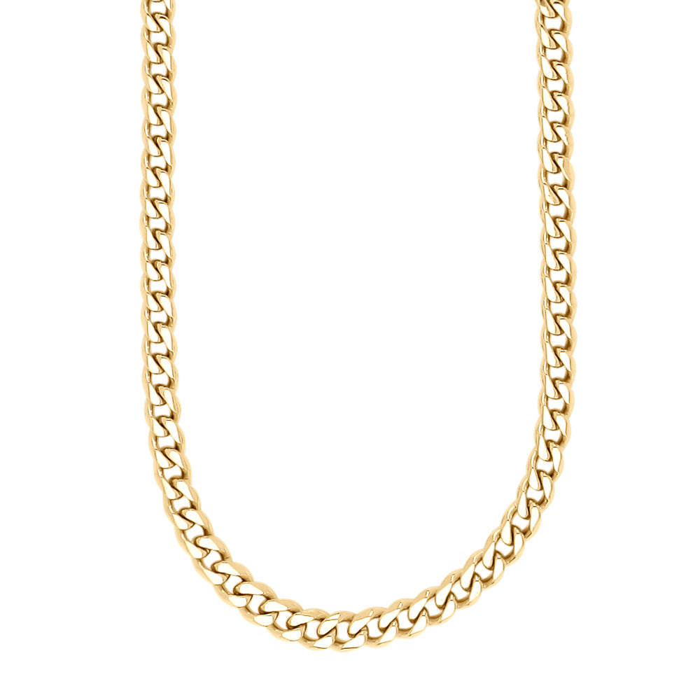Men's polished gold plated Steel Necklace 60 cm