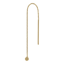 Load image into Gallery viewer, 14CT GOLD THREAD EARRING with disc
