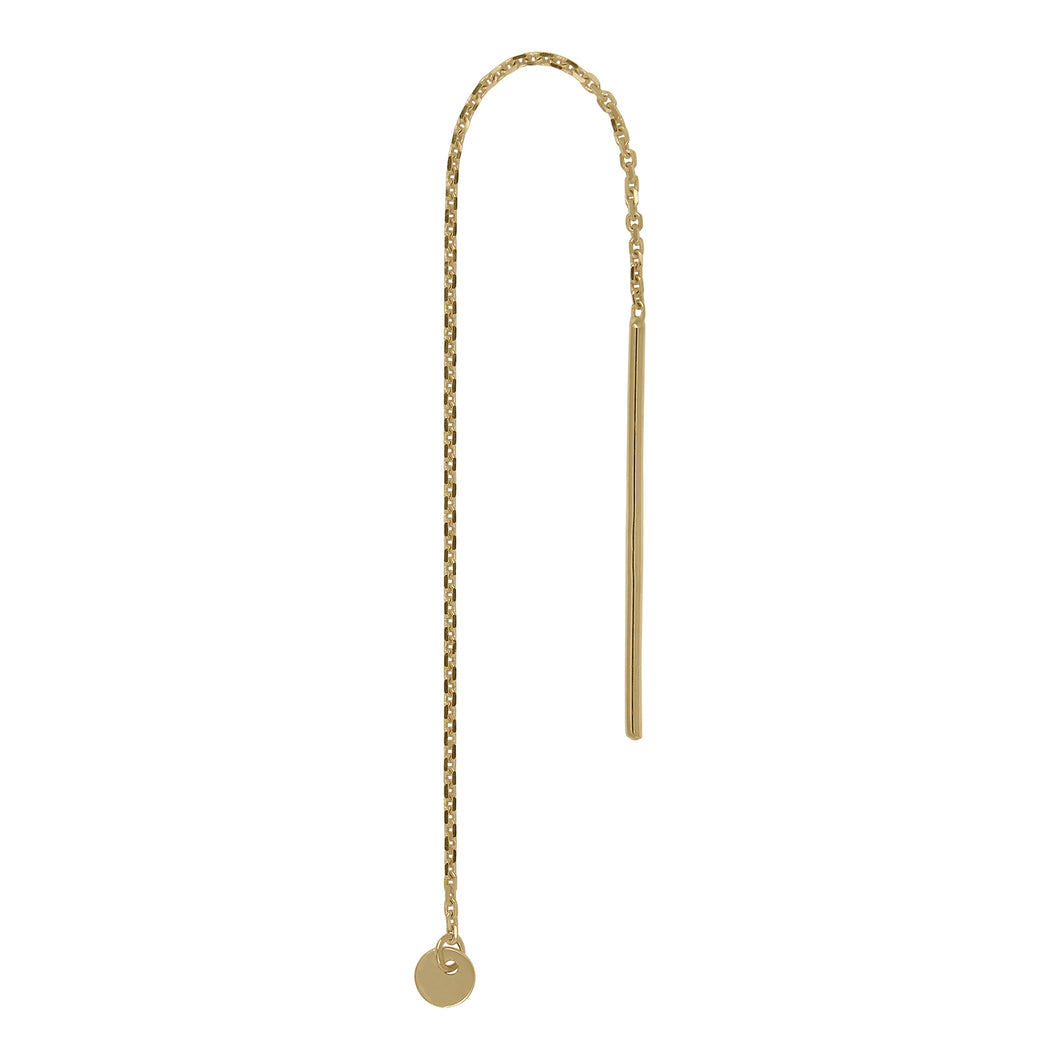 14CT GOLD THREAD EARRING with disc