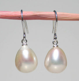 Classic Pearl Drop Earrings with sterling silver
