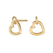Gold  drop Heart Earrings
