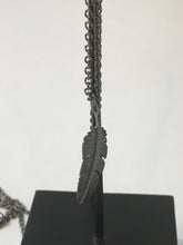 Load image into Gallery viewer, Oxidised Silver Feather Pendant Small
