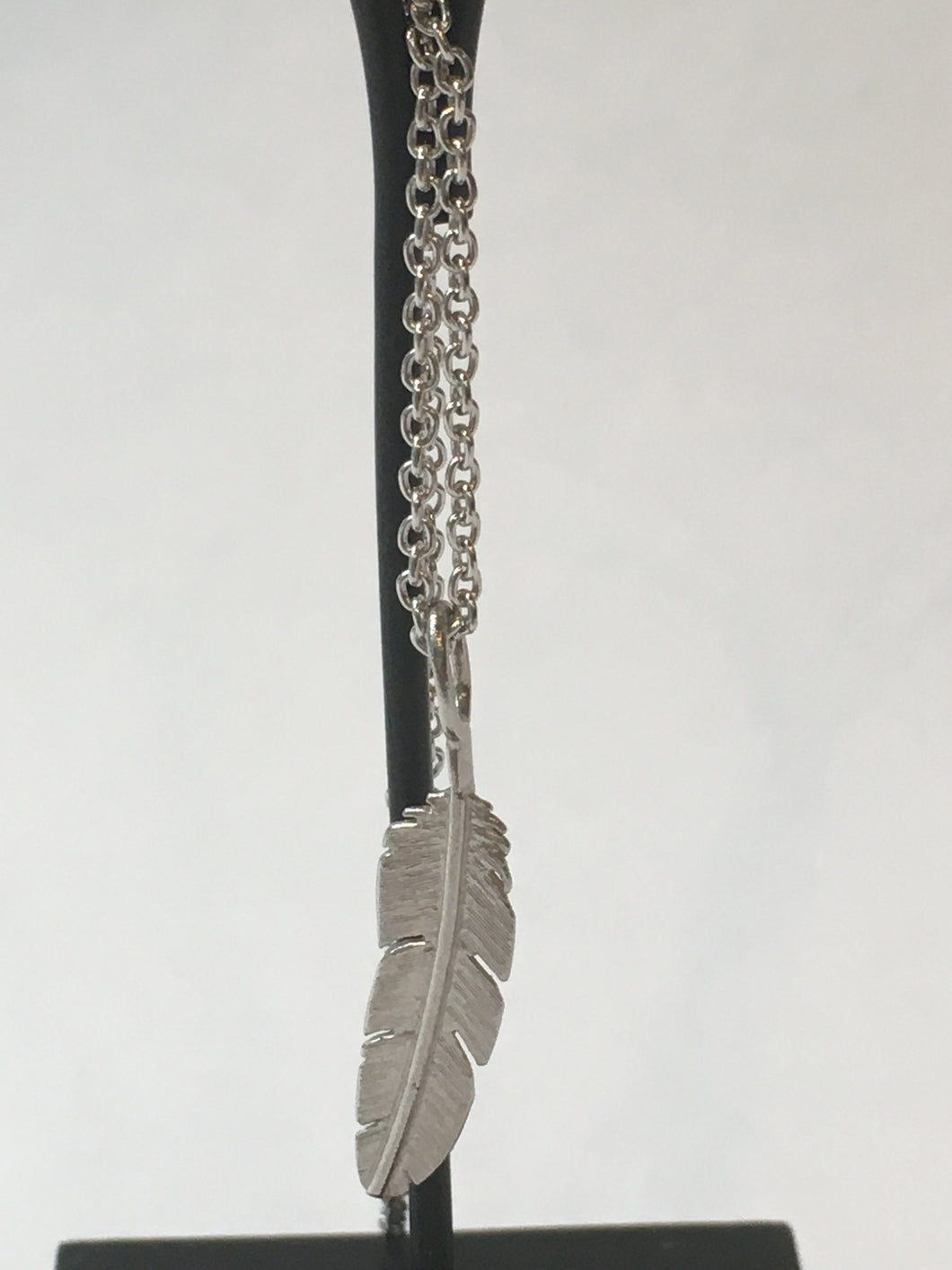 Silver Feather Pendant Small