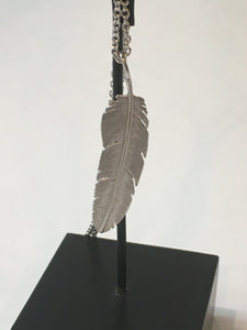 Silver Feather Pendant Medium