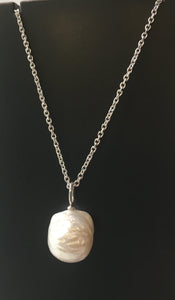 Baroque Pearl Pendant on Silver