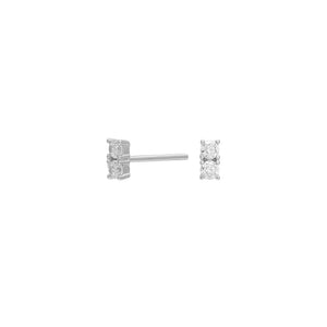 Silver Double Cubic Zirconia Earrings 5mm