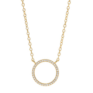 Gold Fine Sparkle Pendant Circle