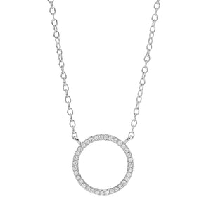 Silver Fine Sparkle Pendant Circle