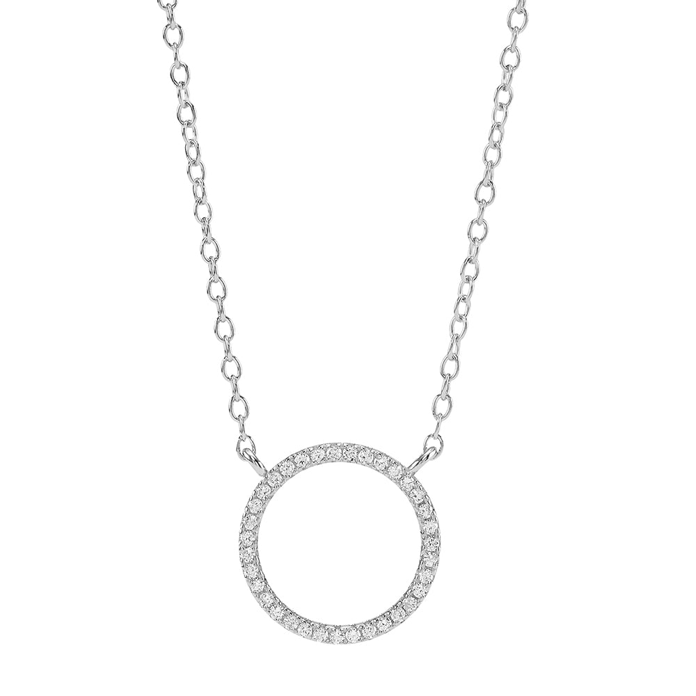 Silver Fine Sparkle Pendant Circle