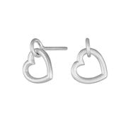 Silver drop Heart Earrings