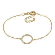 Single Circle Bracelet Gold and CZ