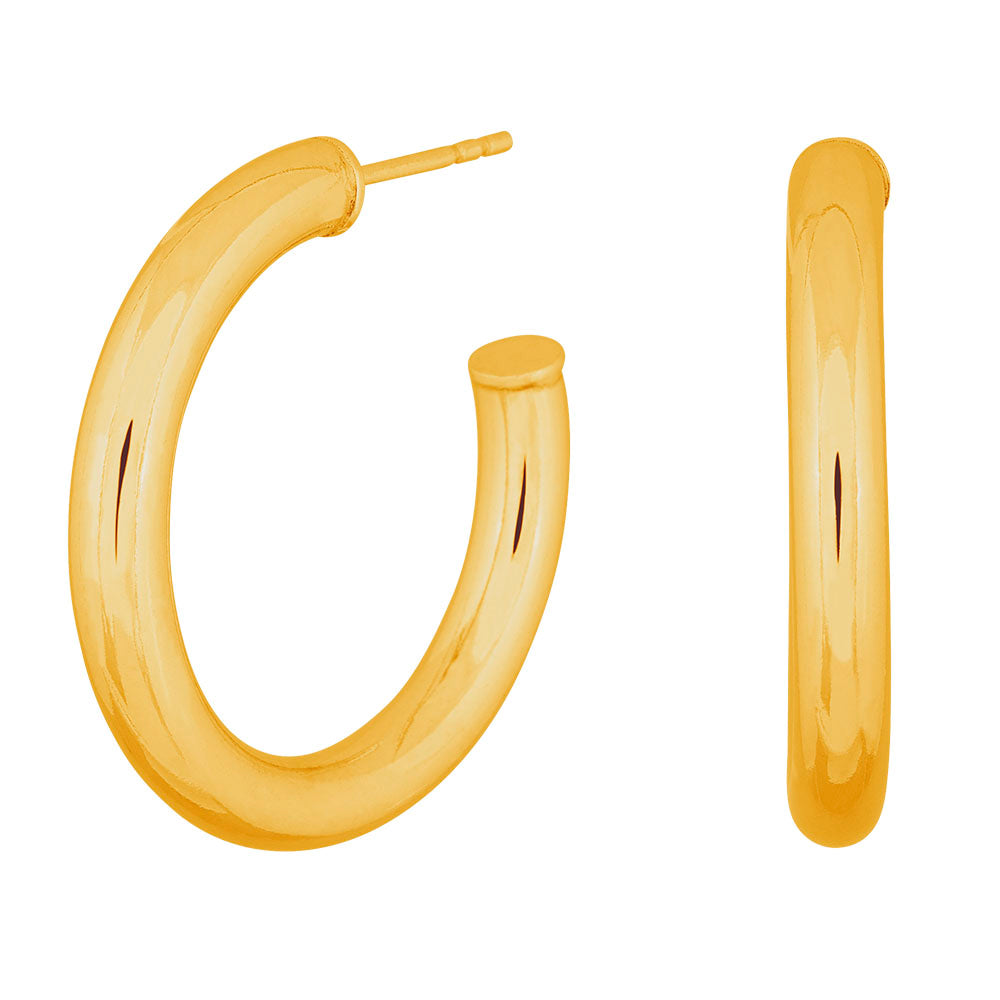Thick Gold Hoops 30mm