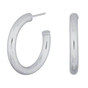 Thick Silver Hoops 30mm
