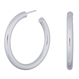Thick Silver Hoops 40mm